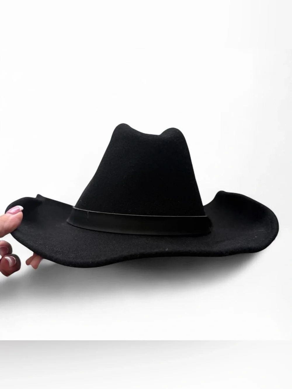 J Hats Black 100% Wool Cowboy Hat Western Cowgirl Americana Unisex Ranch Rodeo - Picture 3 of 8